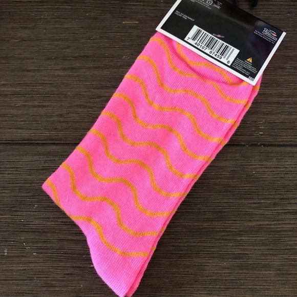 The Original Nissin Top Ramen shrimp hot pink crew socks - Picture 3 of 3